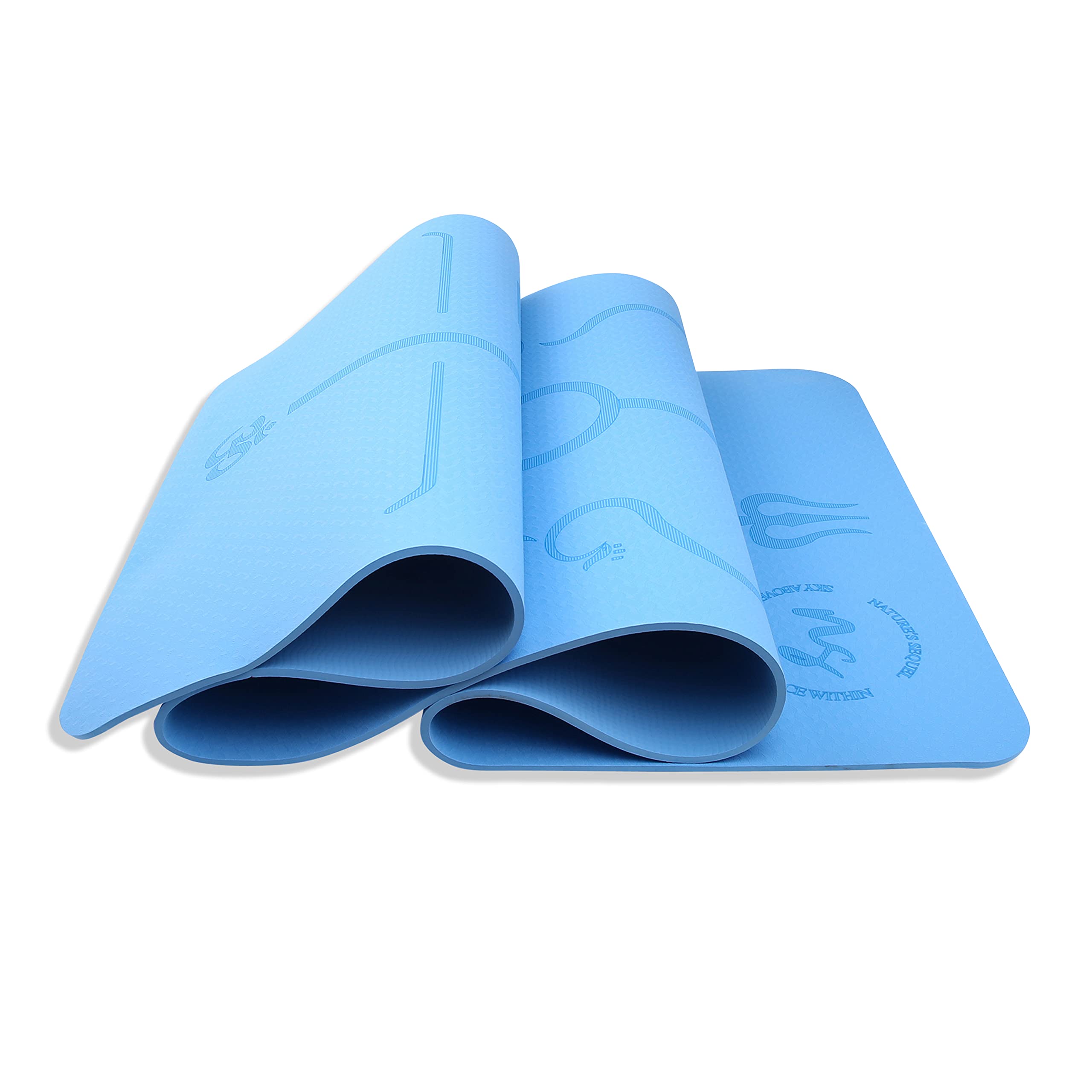 Nature's Sequel Eco Friendly Yoga Mat, Pilates Mat, Exercise Fitness Mat TPE Non-Slip 1/4" Thick, Anti -Tear Sweat Resistant 100% Latex Free PVC Free (Chloride Free)