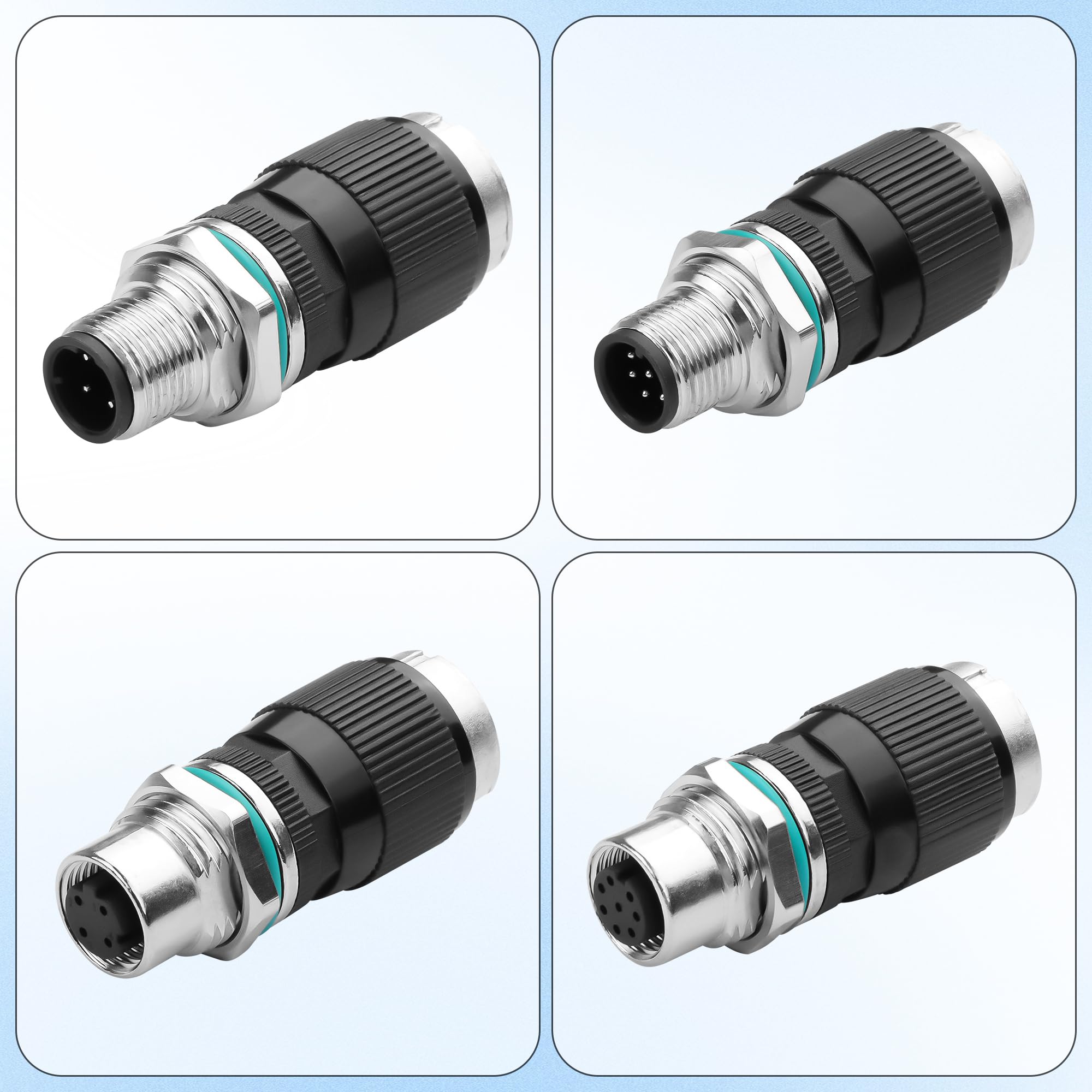 CERRXIAN Adattatore da RJ45 a M12 a 4 pin, M12 4 pin femmina a connettore Ethernet RJ45, impermeabile IP68, per sistemi di automazione, plug and play (femmina a 4 pin)
