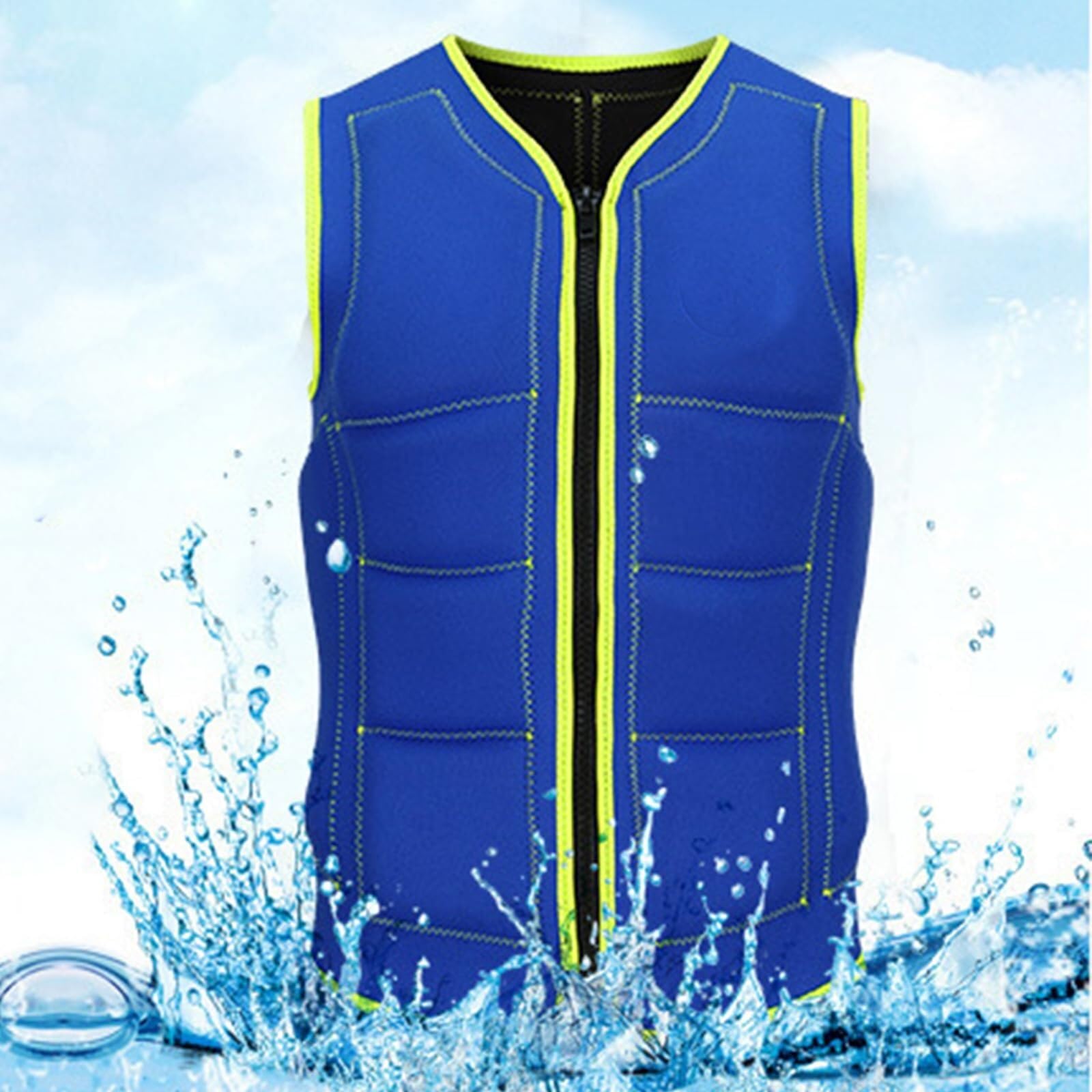 Unisex Hohe Auftriebskraft Tragbar Schwimnweste Faltbar Neopren Vorderer Reißverschluss für Schwimmen Kajak Bootfahren Surfen Wassersport Sicherheit