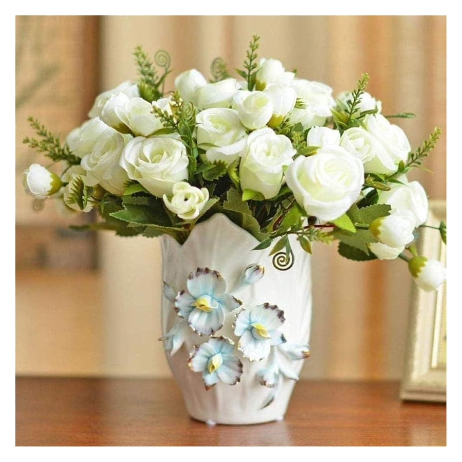 Vasen Keramik handgefertigt Porzellan Blumenarrangement Garten schönes Muster Home Dekoration Ornamente Kundenvase，