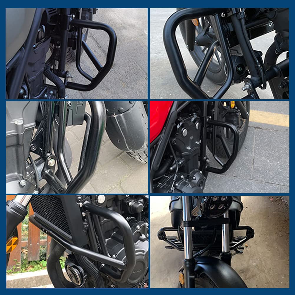 Schwarze Highway Bars für CMX500 Rebel 17-23, Motorrad Stahl Sturzbügel Fallschutz