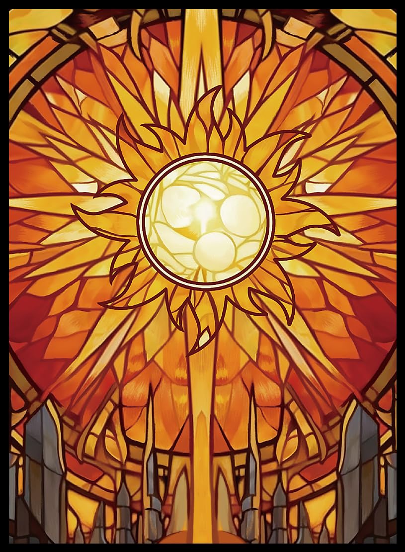 UAONO Printing Card Sleeves 100pcs, Standard Card Sleeves for MTG Matte Art Texture, Upgraded Tear-Resistant Protect Your Trading Collectible Cards(Yellow Sun) โ image 1