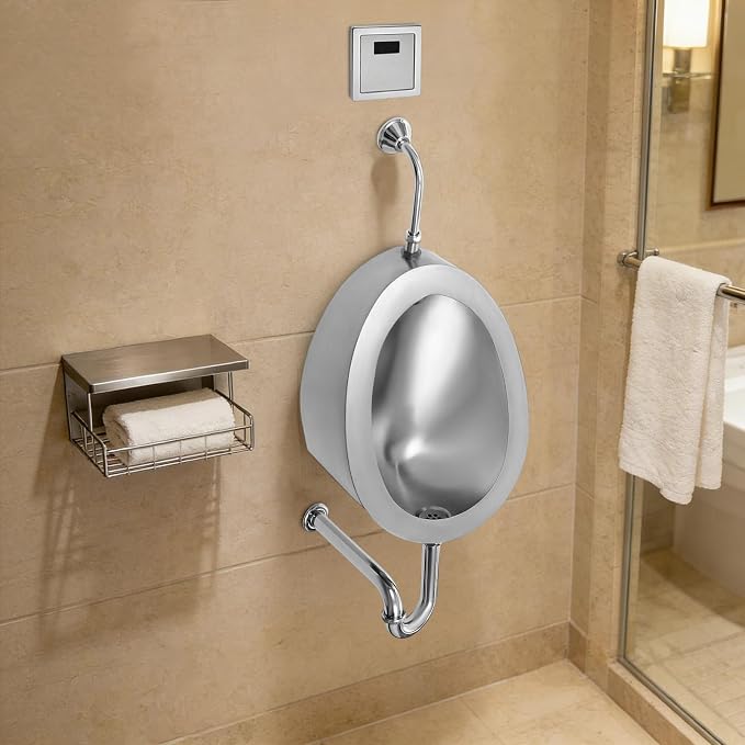 Urinal automático de pared para baño, con sensor inteligente y señal indicadora, 304, para hombres, para exteriores, garajes y espacios públicos miniatura 5