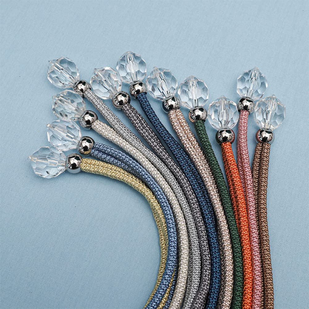 Pieza de alzapaños para Cortina con borlas de Cuentas de Cristal, Accesorios para habitación, Soportes para Cortinas, Hebilla, Cuerda, decoración del hogar, Vendaje de CU,C-2pcs