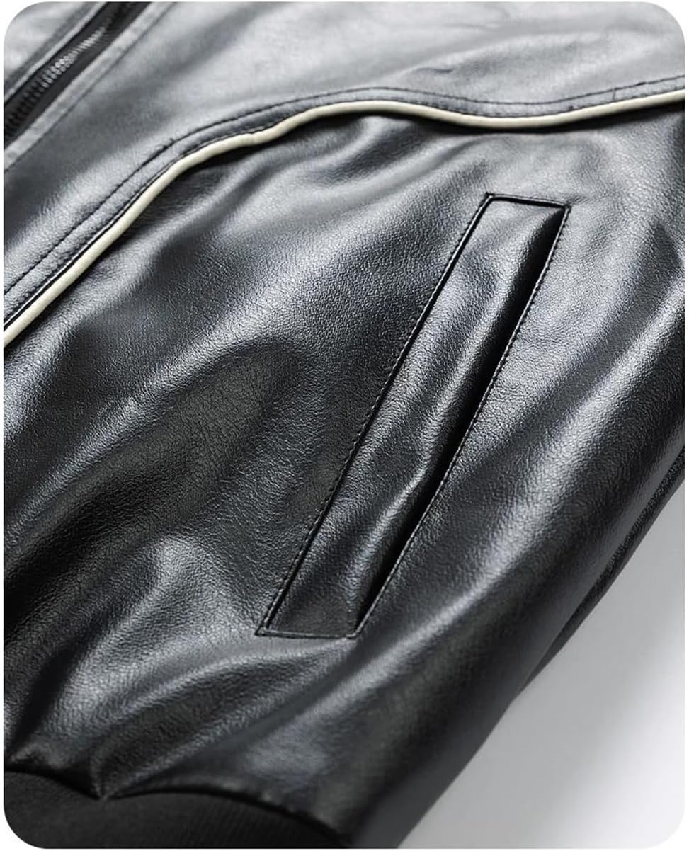 Men Leather Jacket Casual Faux Leather Coats Man Jackets Stand Pu Fall Winter Outwear