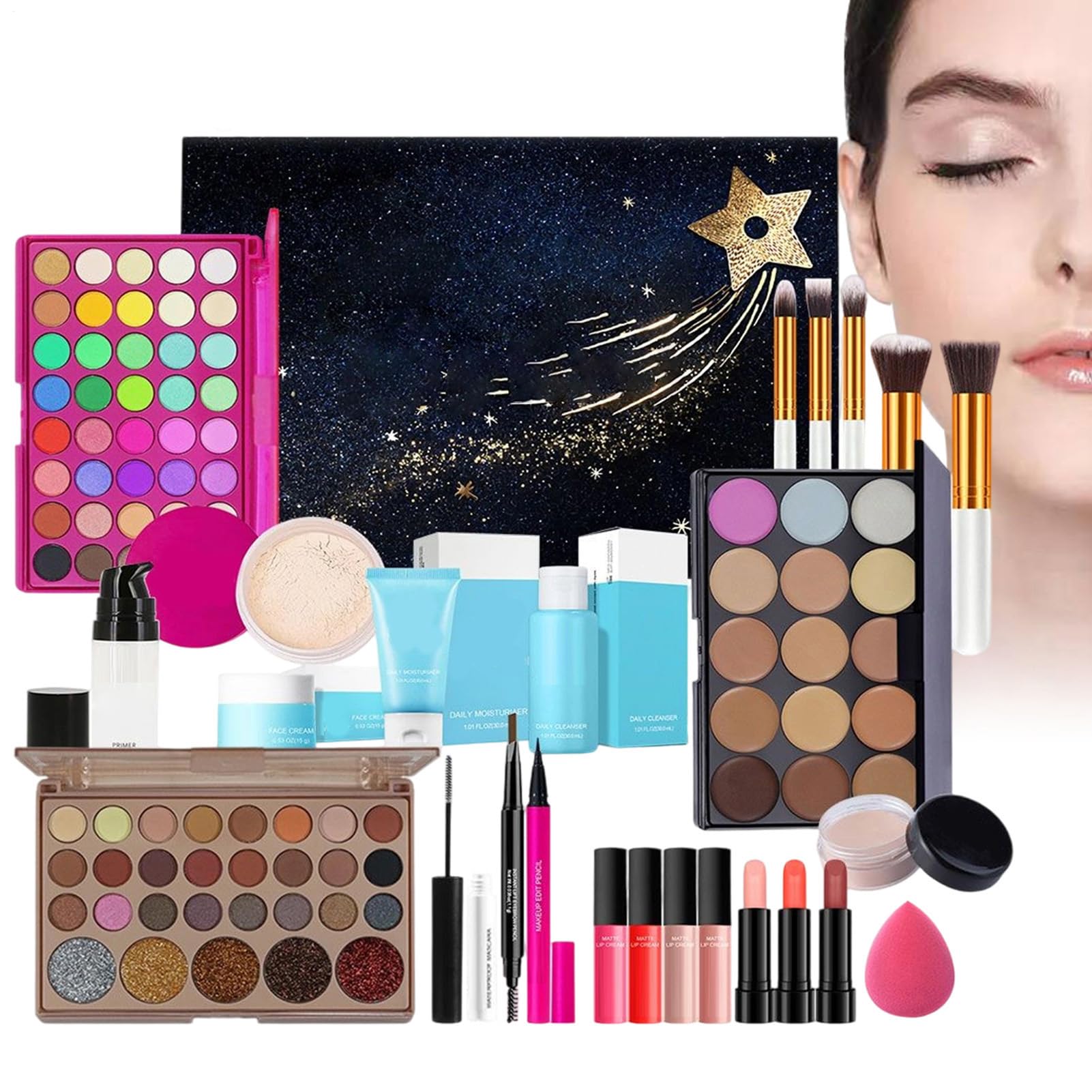 Juego De Maquillaje Para Mujeres Juego De Maquillaje Facial Ligero Con | Set De Maquillaje Facial Para Novia Amiga Hermana Hija Familia Amigos Compañeros