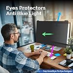 Computer Privacy Screen Filter 24 Inch for Frameless Monitor Thin Bezel 16:9 Widescreen, 24in Hanging Removable Anti Blue Light Eye Protection Shield, Anti Spy Protector Panel (23.6-24