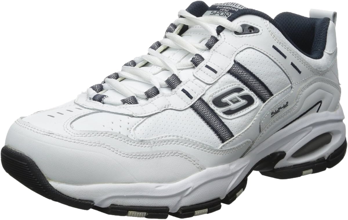 Skechers Mens Vigor 2.0 Serpentine | Training, Memory Foam, Smooth Leather Upper, Lace-Up, Casual