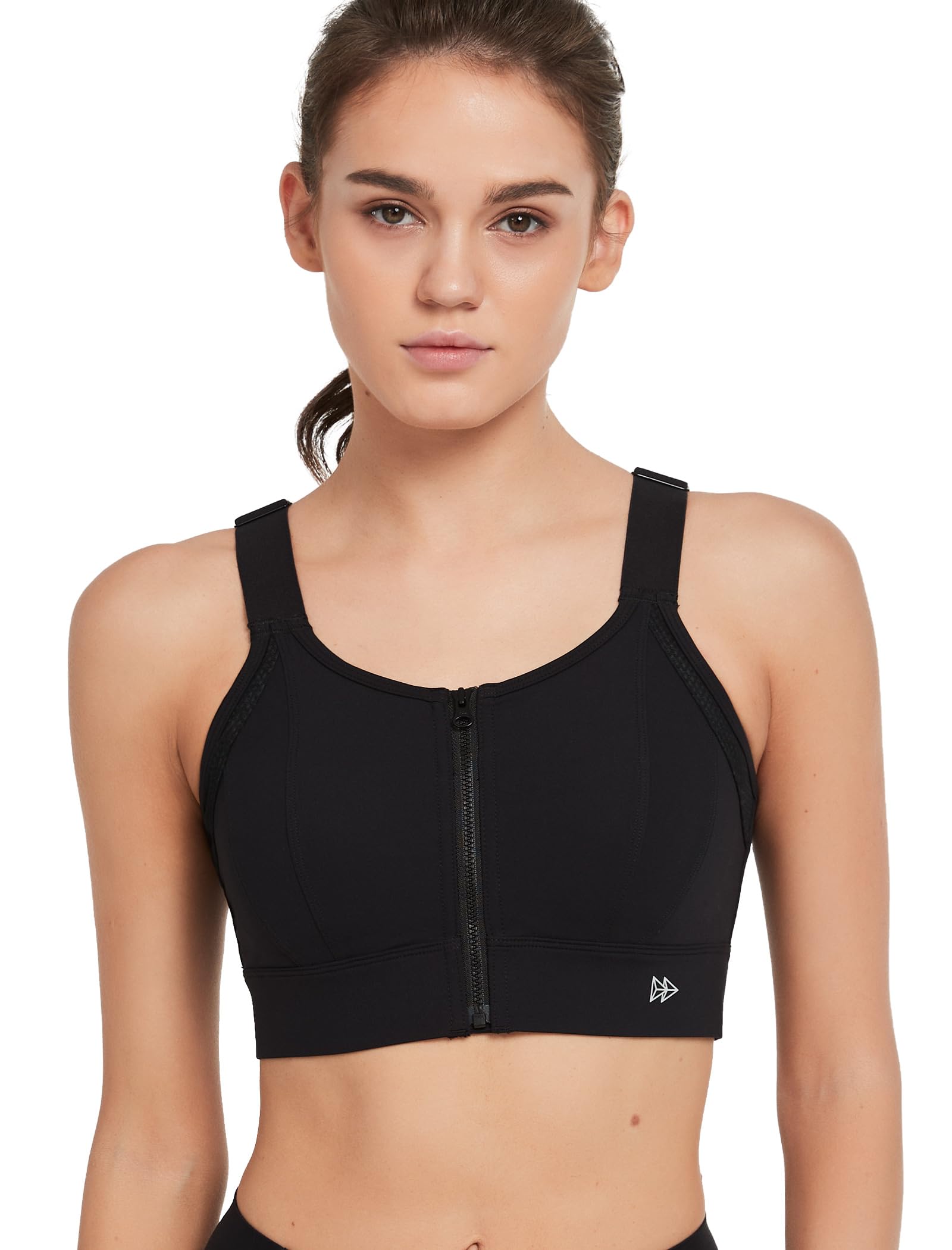 Yvette Reggiseni sportivi regolabili per le donne chiusura frontale Plus Size reggiseno sportivo ad alto impatto per busto grande
