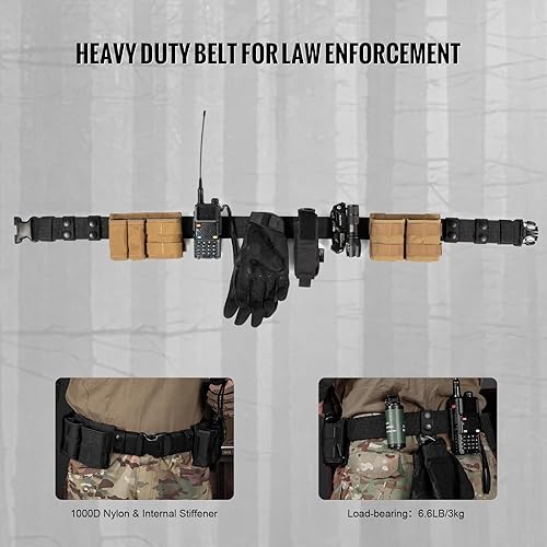 Miniatura 8 de VISMIX Cinturón de servicio, 2 "de seguridad policial de nylon de los cinturones del deber de la aplicación de la ley con 4 protectores de la correa