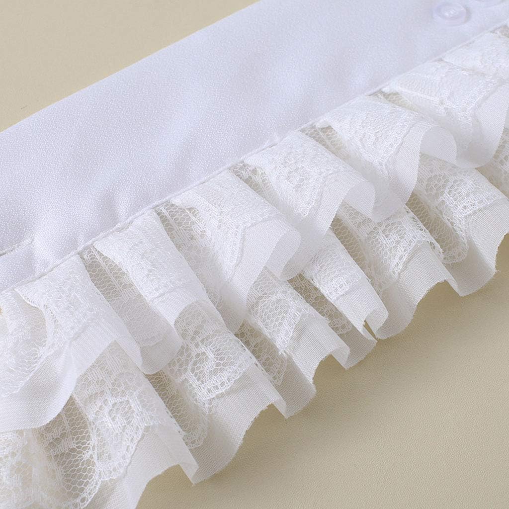 Detachable Cuffs for Women, Fake Sleeves Double Layer Lace, Pleated Flared Cuffs Wrist Decoration 1Pair