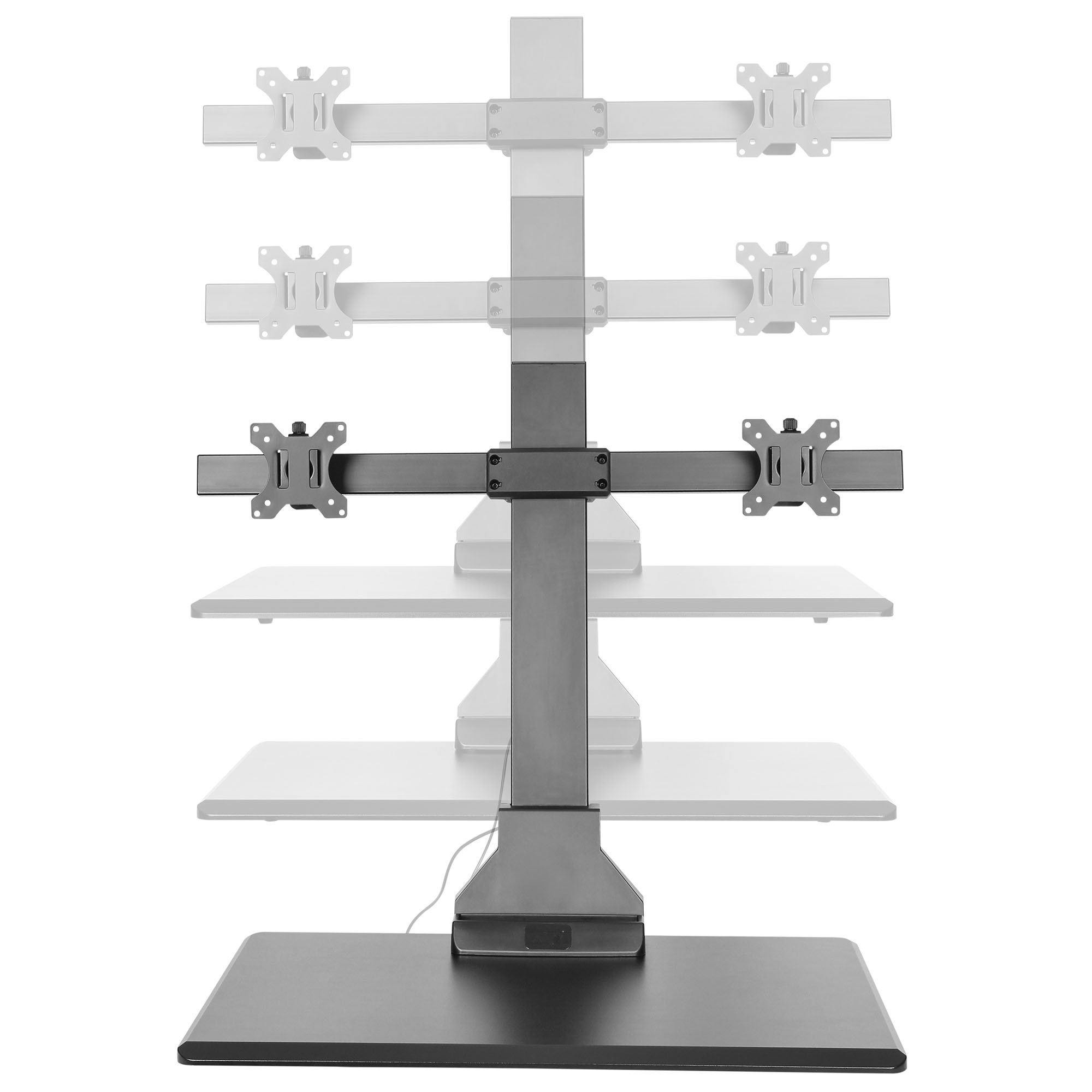 VonHaus Electric Sit Stand Desk Workstation Motorised Double Monitor