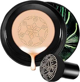 Base hidratante CC creme para pele madura - Corretivo impecável BB Cream com cabeça de cogumelo, almofada de ar impermeável de longa duração, CC, creme de maquiagem natural de mel e pinheiro, tom de