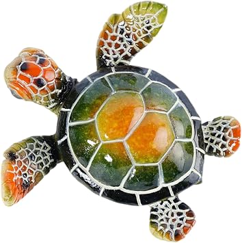 Mini Sea Turtle Collectible Figurines Colorful Resin Turtles Sea Turtle Decor for Home Coastal Tropical Bathroom Decor Unique Turtle Gifts for Women and Men, Green