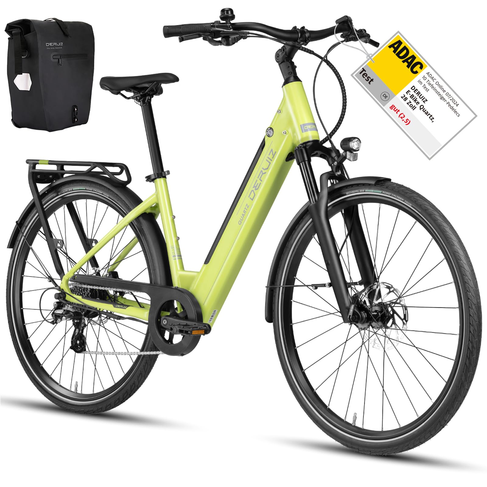 damenfahrrad test 28 zoll DERUIZ Quartz E-Bike Damen Elektrofahrrad 250W55Nm, 48V/13,4Ah Farbe:Schwarz matt Lagern und Aufbewahren: Krug-Set STOCK:SH-SH2