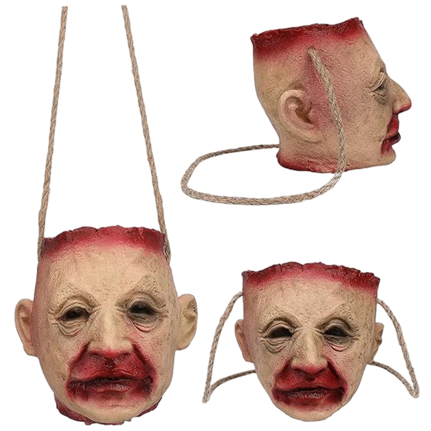 Striegro Severed Head Prop Halloween Candy Bucket, 12in..