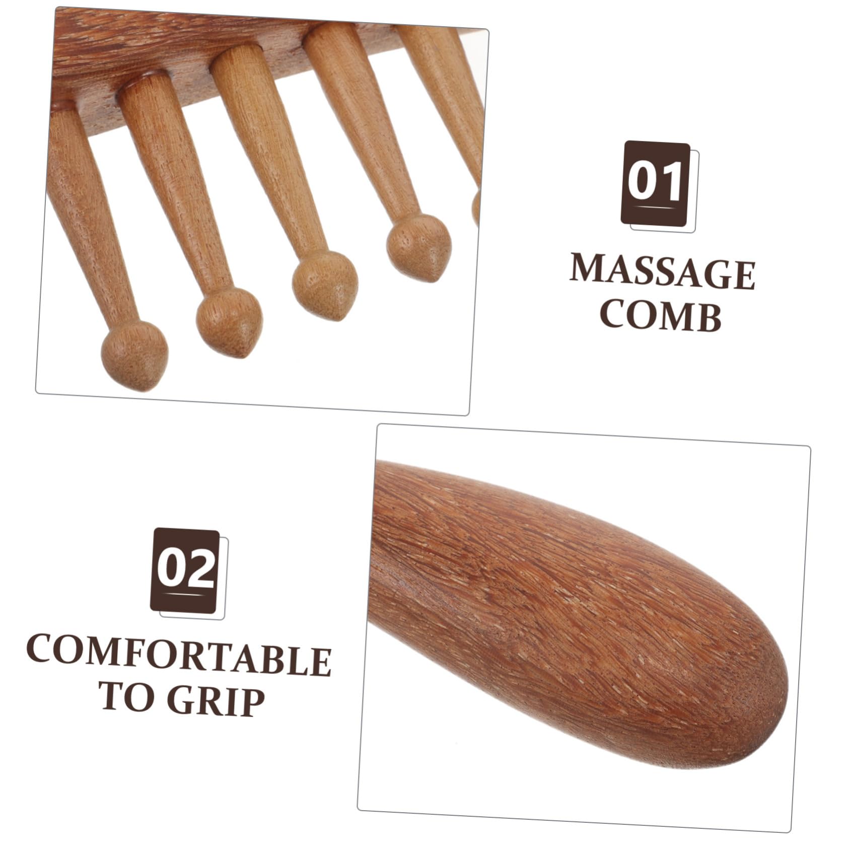 Healeved 5piezas Peine Sándalo Para Mujeres Mango Ergonómico Peine De Masaje Para Cabelludo Elegante y Duradero
