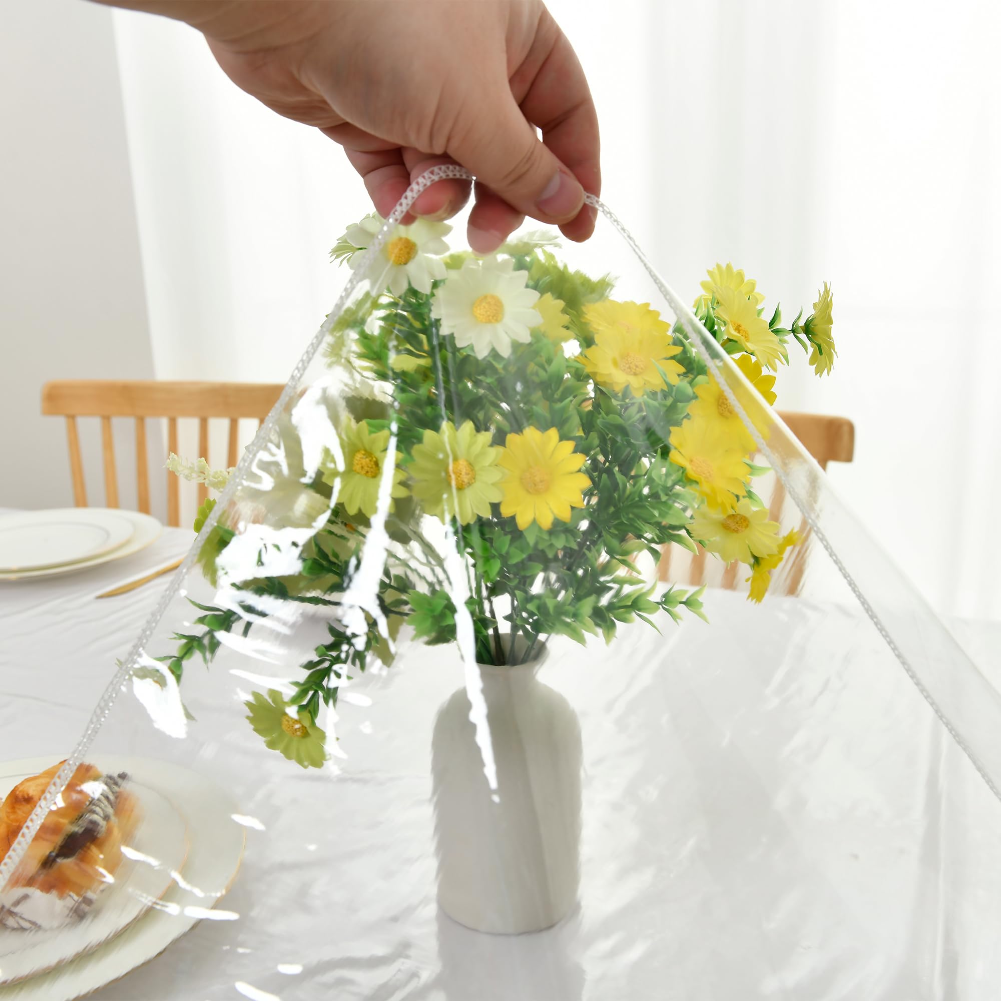 XWZO Nappe rectangulaire en plastique transparent, 100 % imperméable, résistante à l'huile et aux taches, facile à nettoyer, pour salle à manger, fête, 152,4 x 304,8 cm