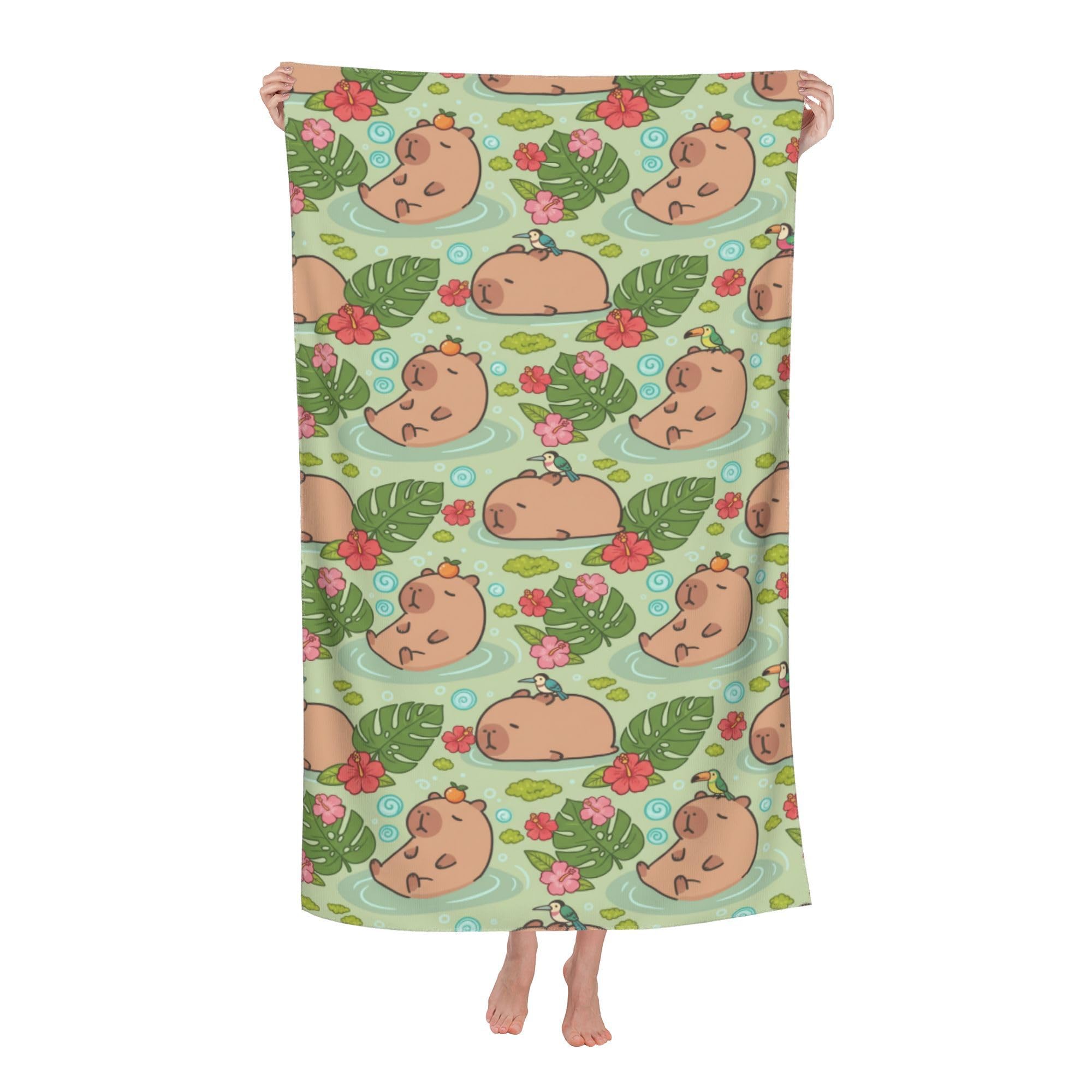 peiyeety Kapibala Sleeping Bird Soft Bath Towels Absorbent Bathroom Towel for Beach Hotel Gym Spa Shower