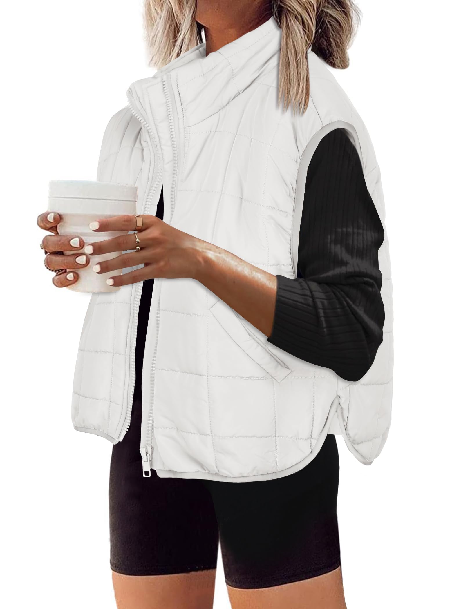 Zeagoo Womens Puffer Vest Ladies Sleeveless Zip Up Outerwear