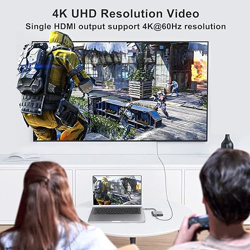 Miniatura 7 de ONTEN Adaptador USB-C a HDMI VGA, 1080P VGA y 4K HDMI, USB-C Thunderbolt 3 a adaptador de monitor dual. Para Thunderbole34, MacBook ProAir, Surface