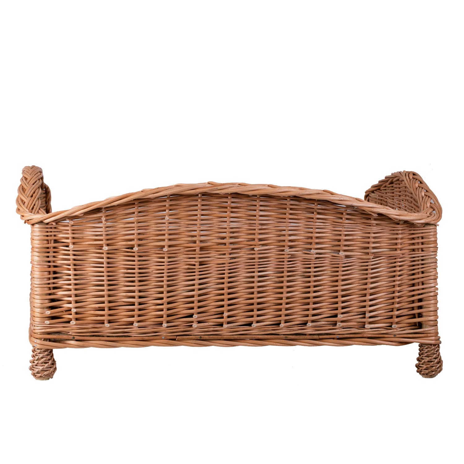 e-wicker24 Naturale Cesta per cane in Vimini Lettino cane Rialzato Divanetto per Cuccioli e Adulti Taglia Media Lettini Calmante Animali (74 x 52 H39, beige)