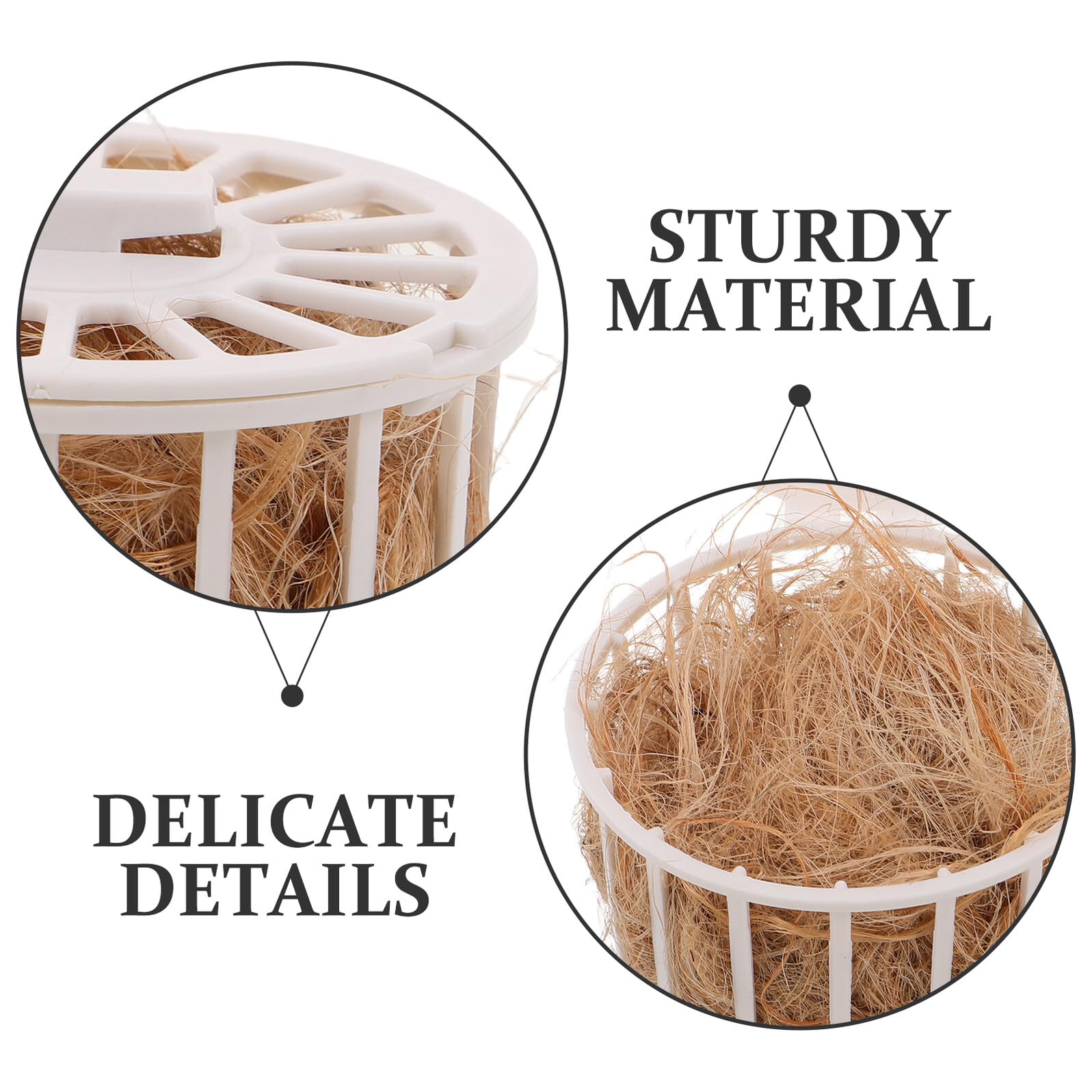 BESPORTBLE Nid de Reproduction Naturel en Jute avec Panier de Rangement Matériaux de Nidification pour Canaris Perruches et Pinsons Litière Confortable et Hygiénique pour Cage D’Oiseaux