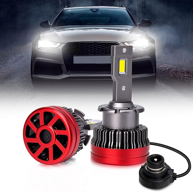D2S LED Headlight Bulbs 8600LM 70W Conversion Kit, 100% Canbus D2S LED Headlight Bulbs Replacement OEM HID Xenon Bulbs, 6500K White Car LED Headlamps Plug and Play (2 Lamps)