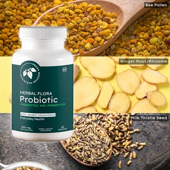 Mountain Meadow Herbs Herbal Flora Probiotics Prebiotics Supplement 120 ct