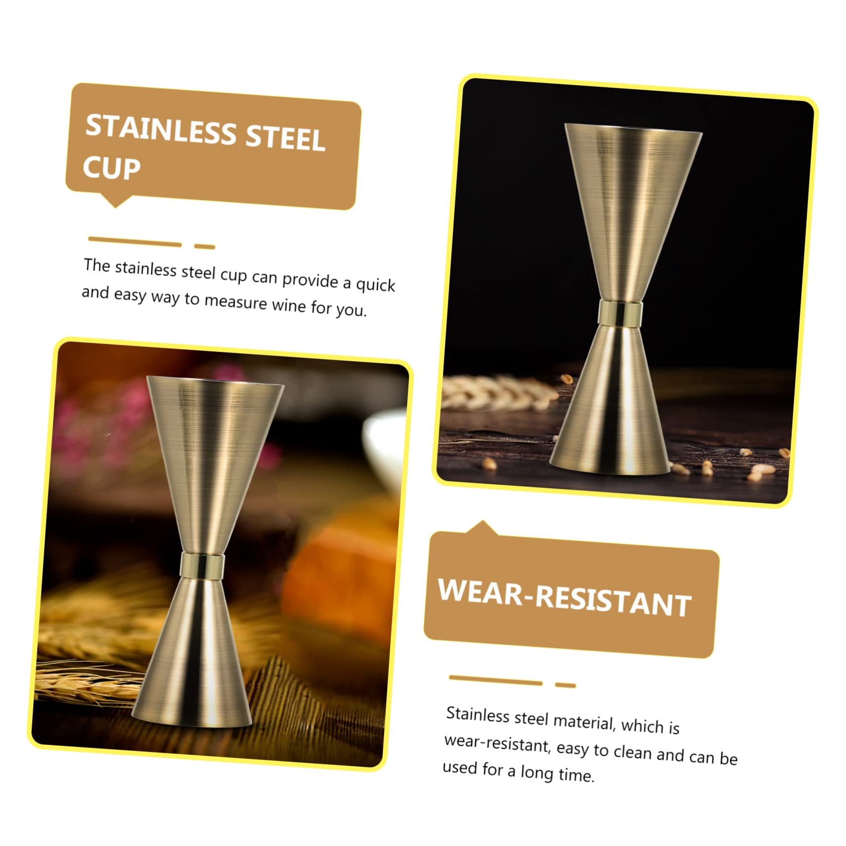 Cabilock 3 Pièces Mesureur De Vin Double Face Jigger Shot Mesure Jigger Mesure Tasse Double Face Cocktail Jigger Vin Tasse À Mesurer Mesurer Jigger Vin Tasse Boisson Tasse À Mesurer Bar