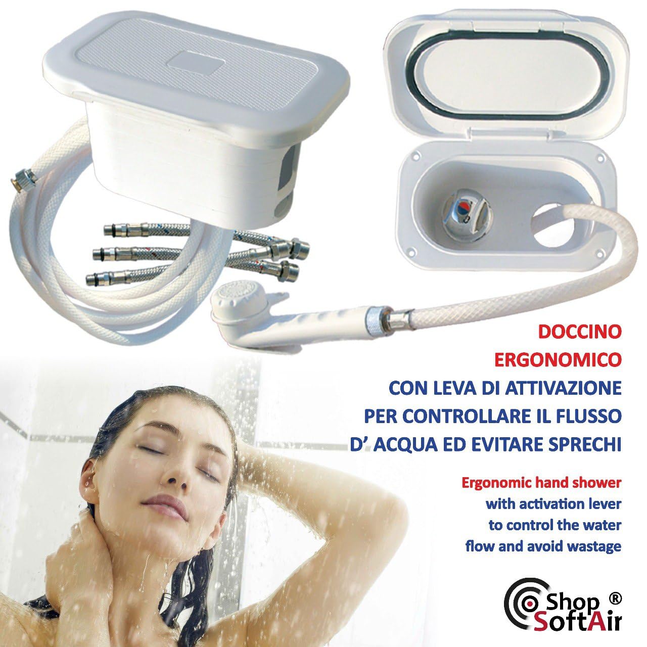 Kit Doccia Per Barca E Camper Shop SoftAir - Doccetta Con Levetta E Tubo - Foto 8