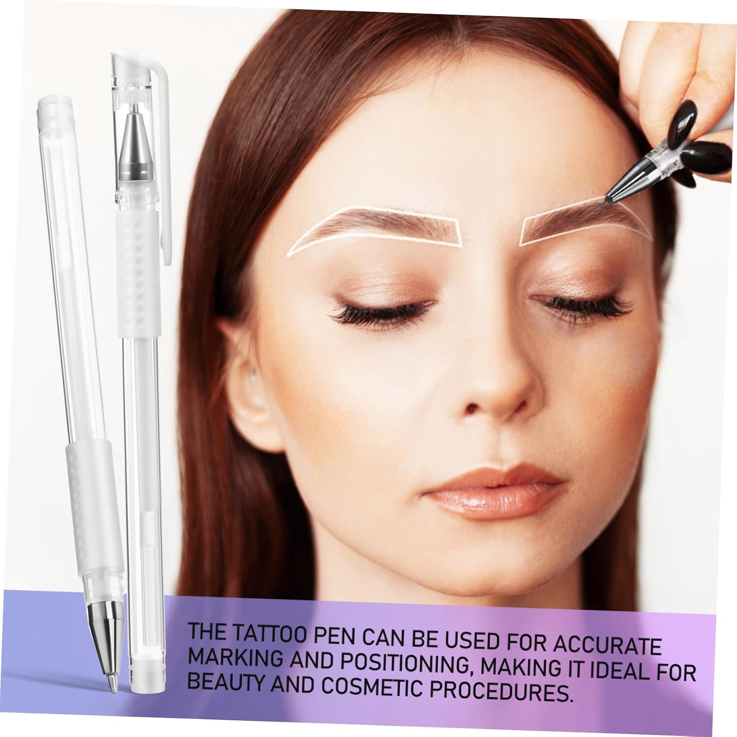 3 Pcs Tattoo Pens for Skin Positioning with Refills White ABS