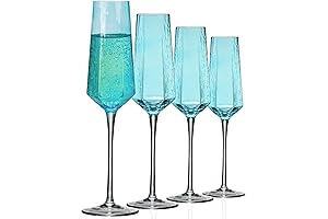 Sparkling Azure: Sophisticated Blue Crystal Champagne Flutes