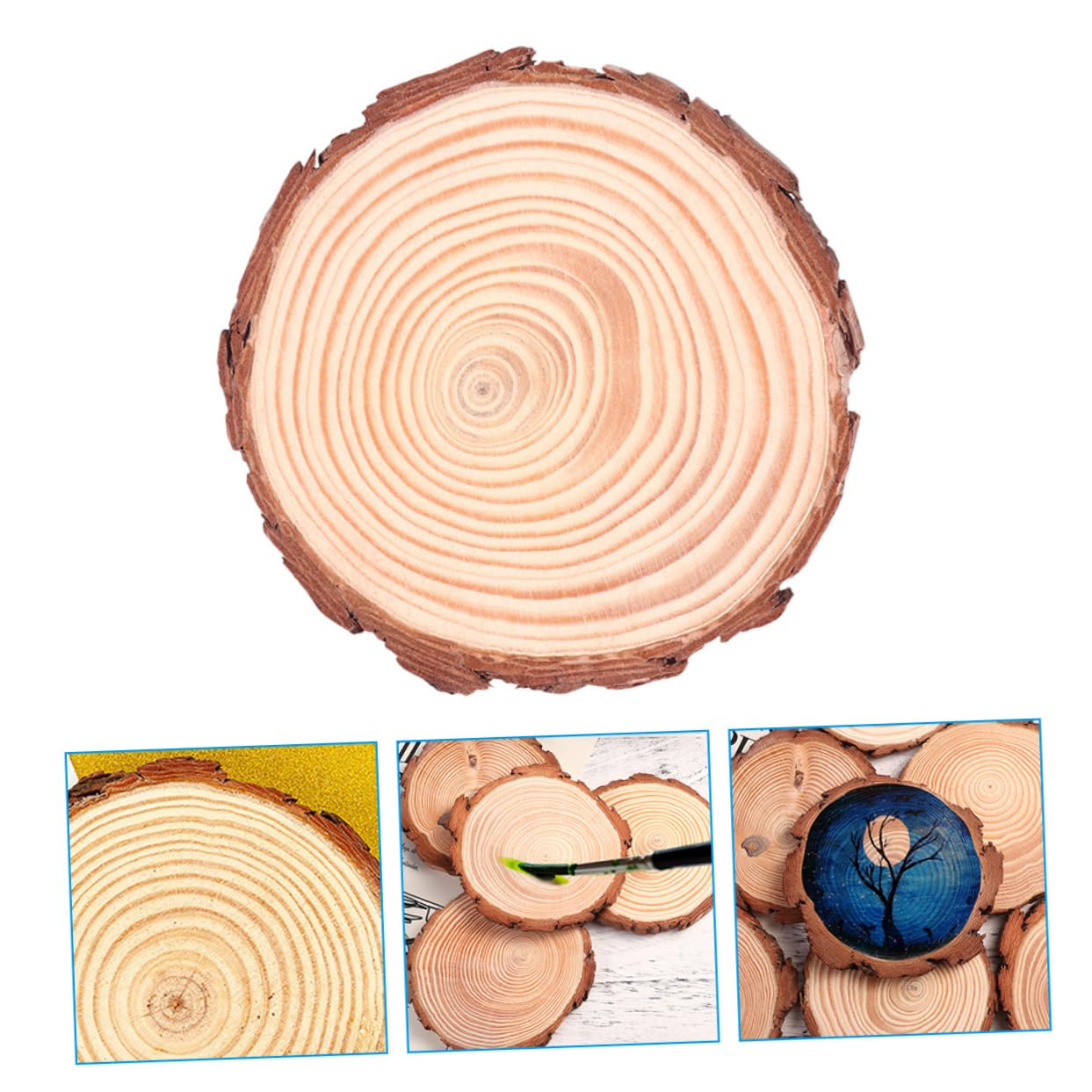 Redondas Rodajas de Madera Natural 12 Piezas sin Terminar para Manualidades