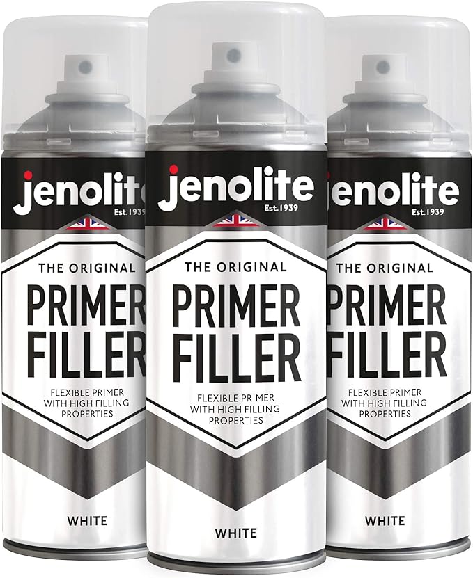 JENOLITE Primer Filler Aerosol Paint WHITE Flexible Primer with