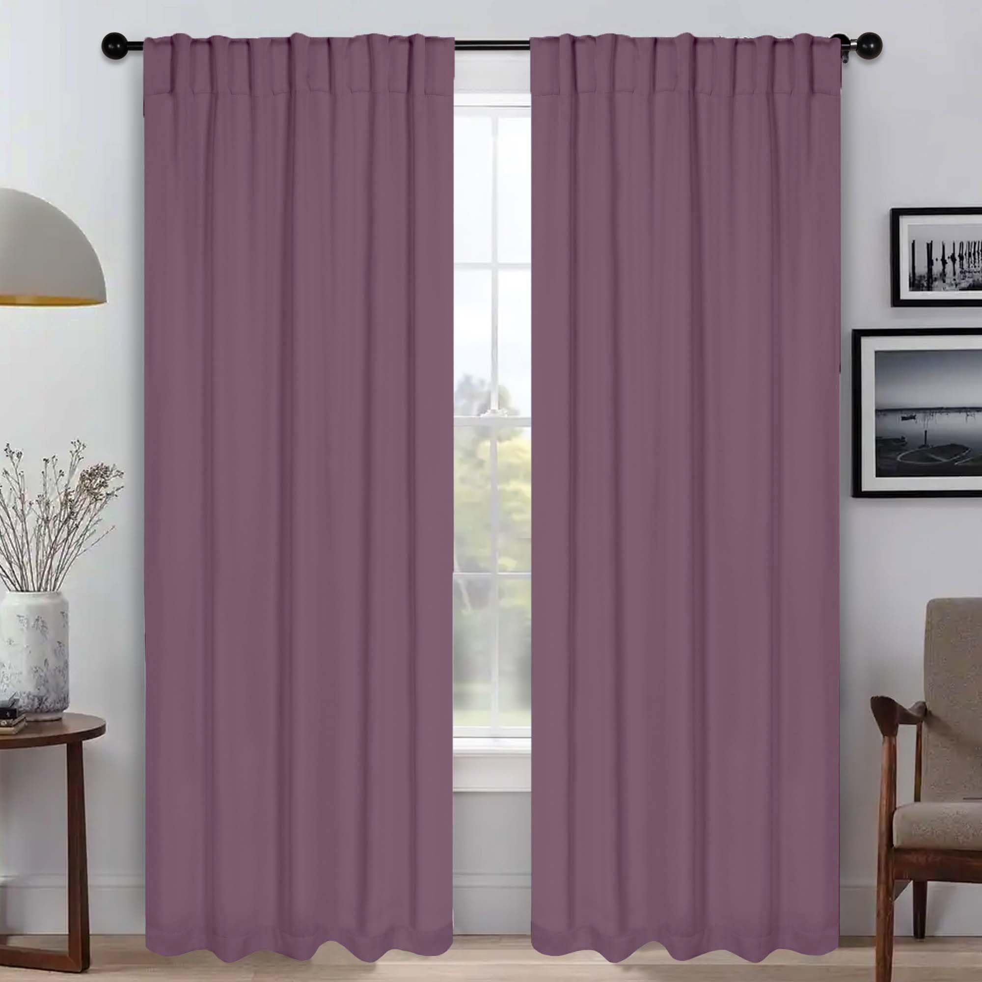 Rideaux occultants thermiques salon et chambre teinte glycine douce