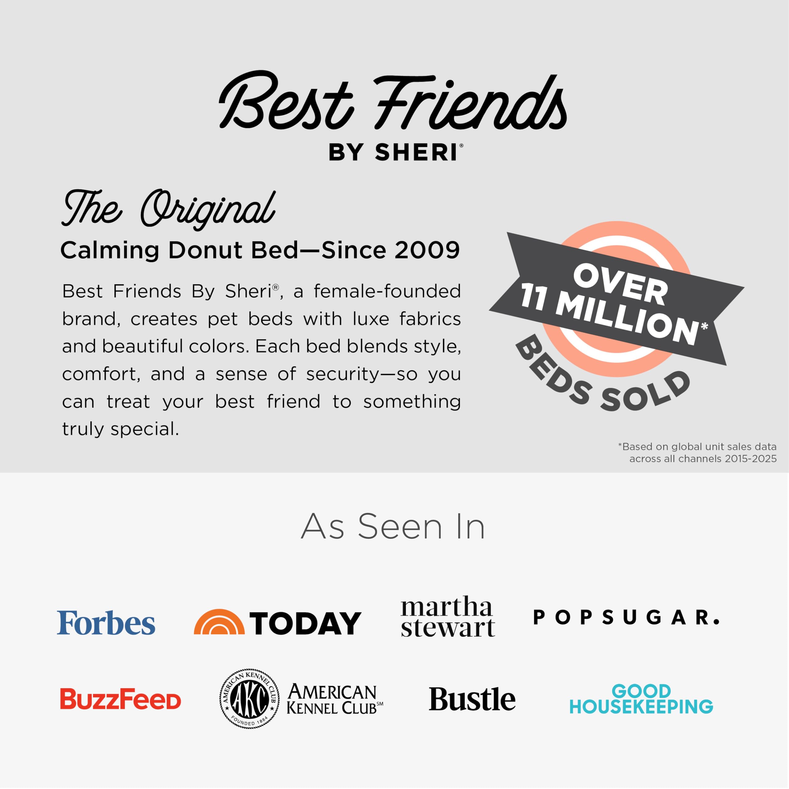 Best Friends by Sheri The Original Calming Donut Bed - Letto a ciambella per cani e gatti - originale e calmante - pelliccia a pelo lungo - rivestimento rimovibile - tortora - 114 x 114 cm - XL