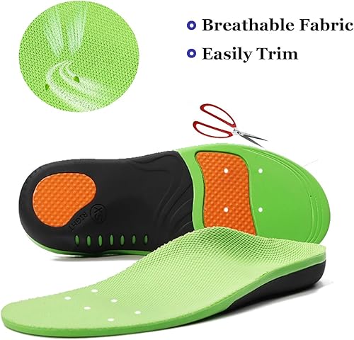 Miniatura 7 de Plantillas ortopédicas para pies planos, plantillas para pies planos, plantillas acolchadas para dolor de pies, correr, espolones de talón, dolor de