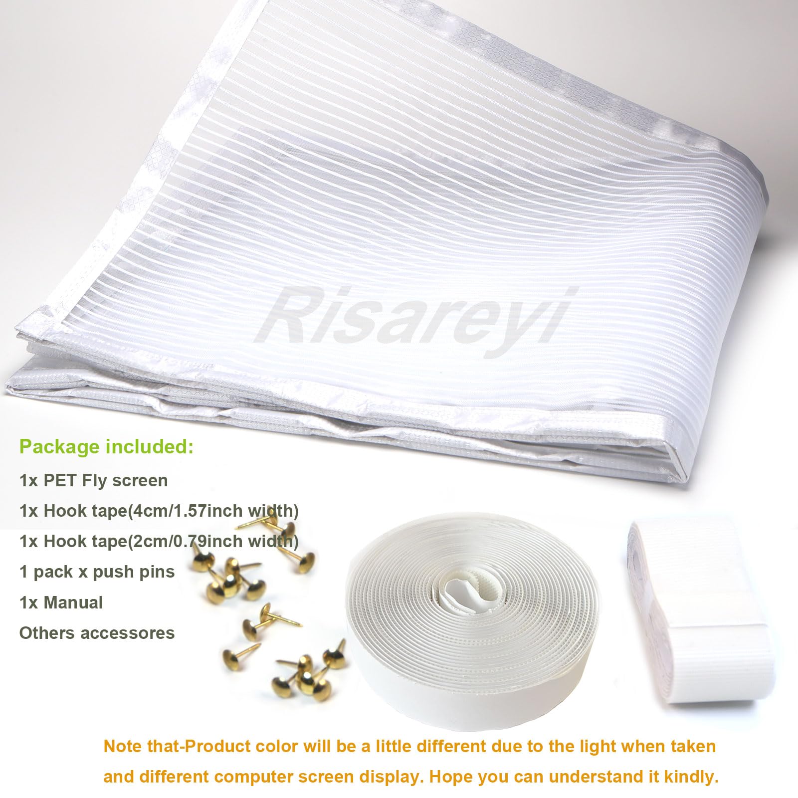 Risareyi Anti-graffio Zanzariera Magnetica 200x260cm, Bianco Rete | Tenda Zanzariera Porta Finestra con Magneti, per Balcone Soggiorno, Anti Zanzare, Traspirante, 4cm Nastro Adesivo Superiore
