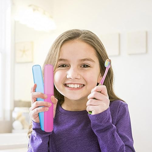 Miniatura 6 de 7 piezas fundas para cepillos de dientes de viaje portátil cubierta de cepillo de dientes de plástico titulares de cepillo de dientes protector de