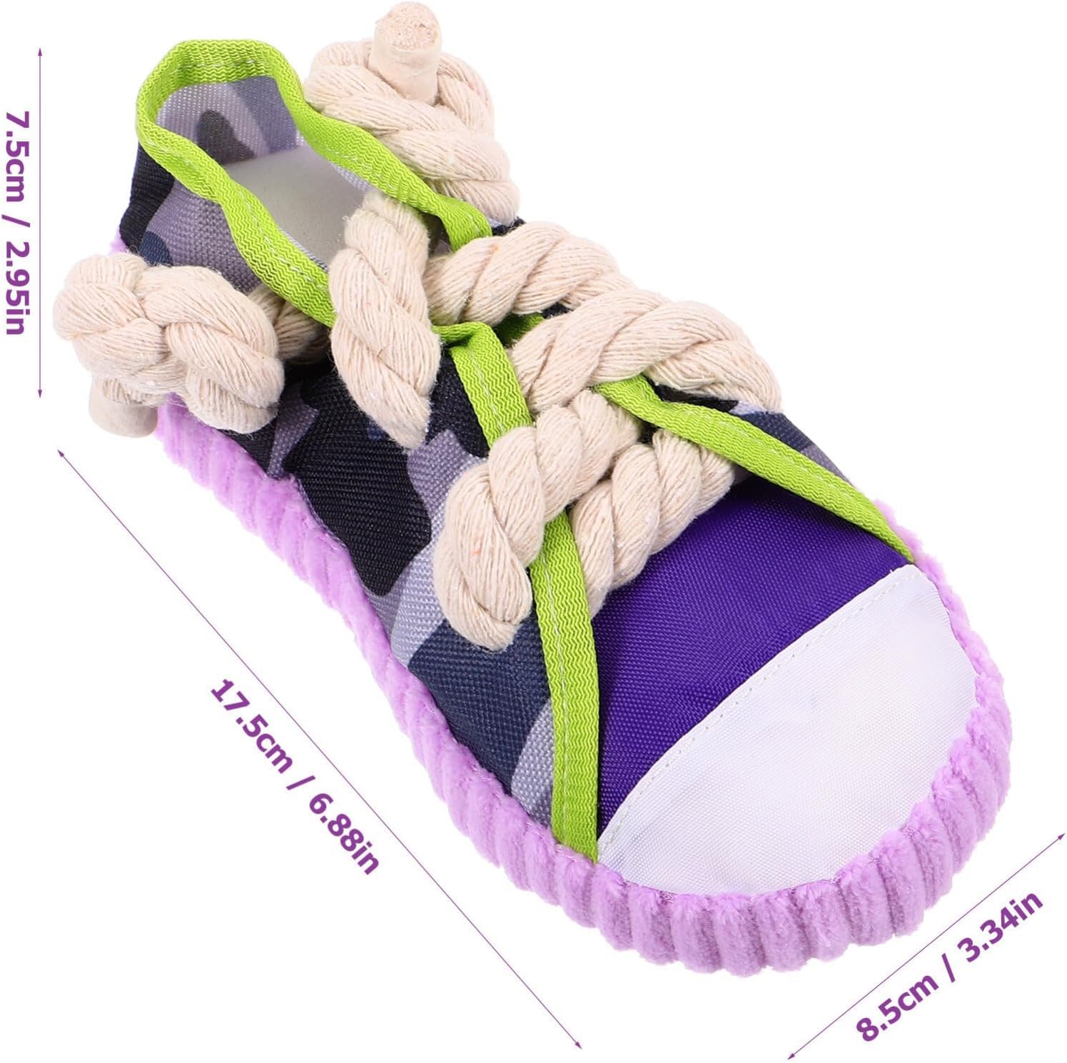 MeiAOBest Dog Squeaky Chew Toy,Durable Shoes-Shaped Pet Reduce Boredom and Consume Extra Energy Interactive Toy_Purple - Image 2