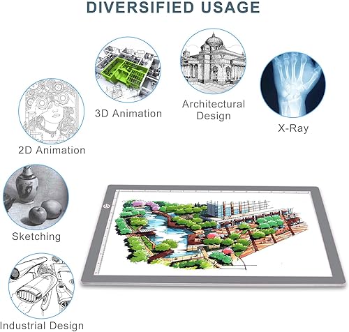 Miniatura 112 de LitEnergy Kit de almohadilla de luz LED de 9 x 12 pulgadas, tablero de luz alimentado por USB, caja de luz de brillo ajustable con 108 ranuras