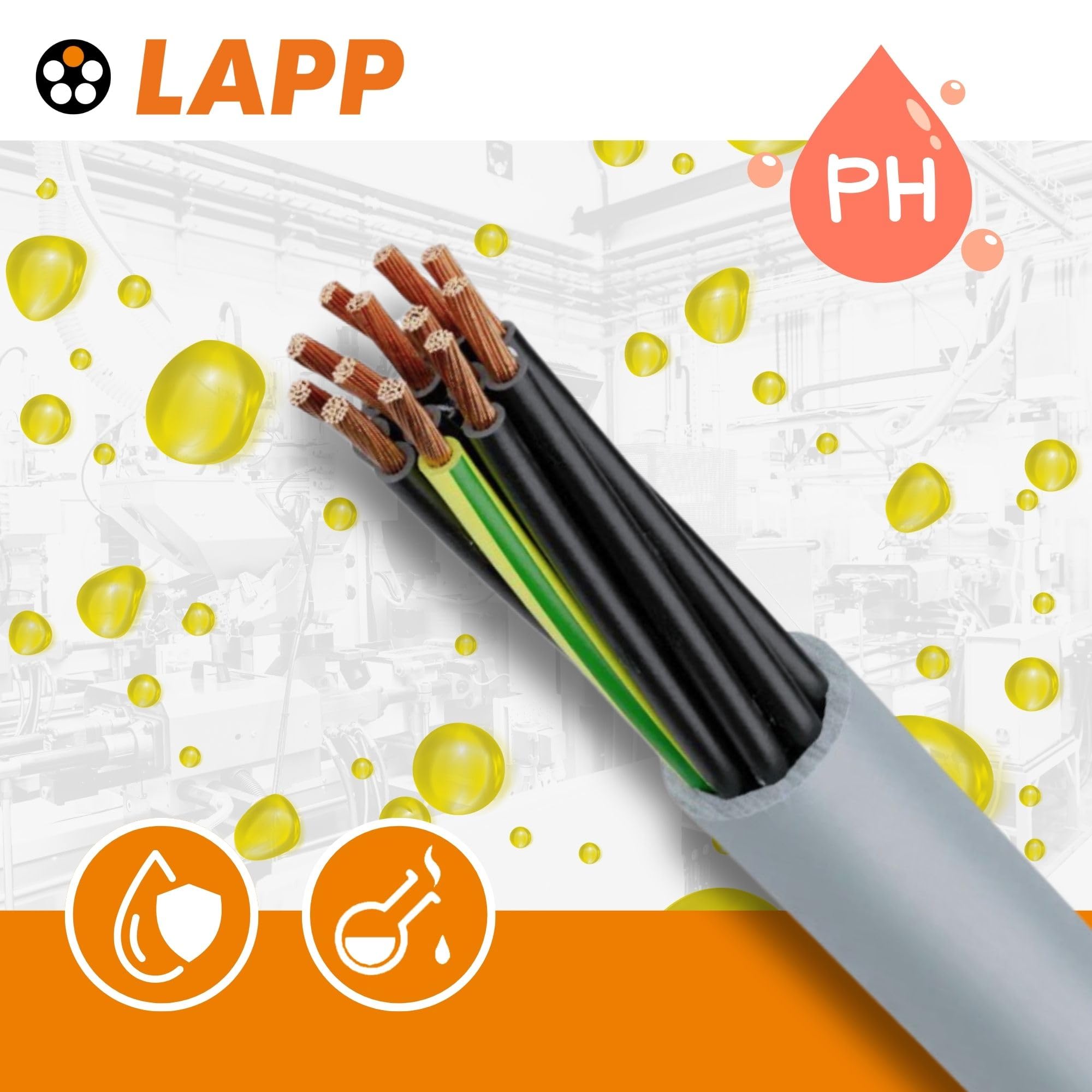 Lapp 1119605 Ölflex Classic 110 - Cavo di Controllo 5G6 mm² in PVC, Grigio | Cavo multipolare flessibile 5 x 6 mm², isolamento ignifugo, resistente a oli e agenti chimici, tensione 300/500 V