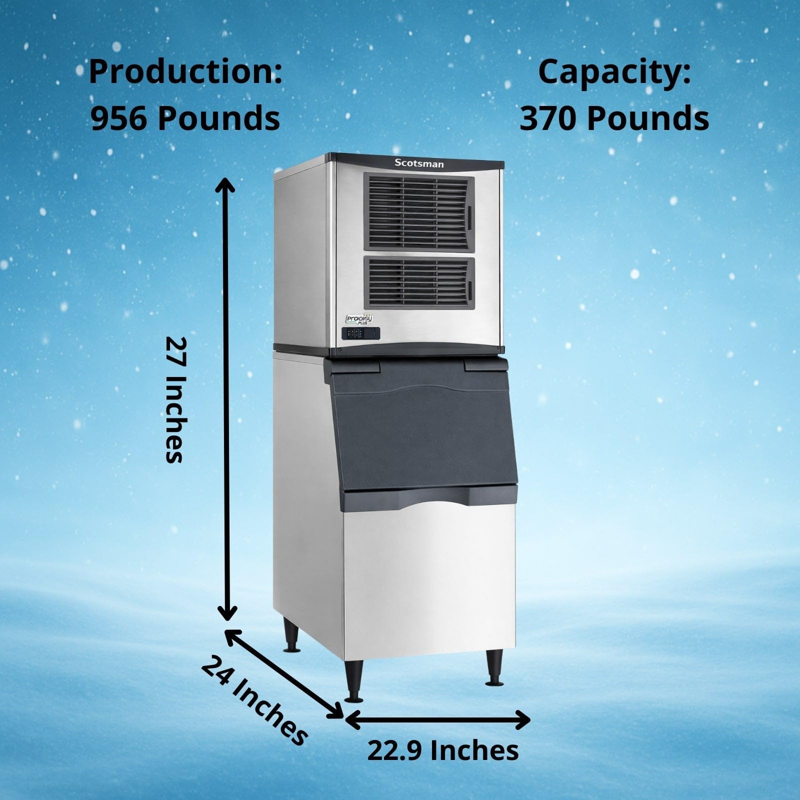 Scotsman Prodigy Plus Nugget 22" Ice Maker - 956 lb/Day, 370 lb Storage Bin on Fridge.com