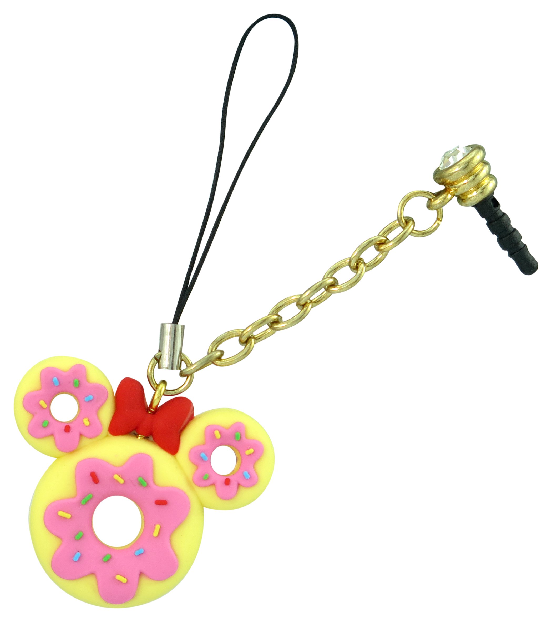 Disney 24984 Minnie Donut D-Lish Treats Mouse Phone Charm, Multi-Colored, 1 Inches