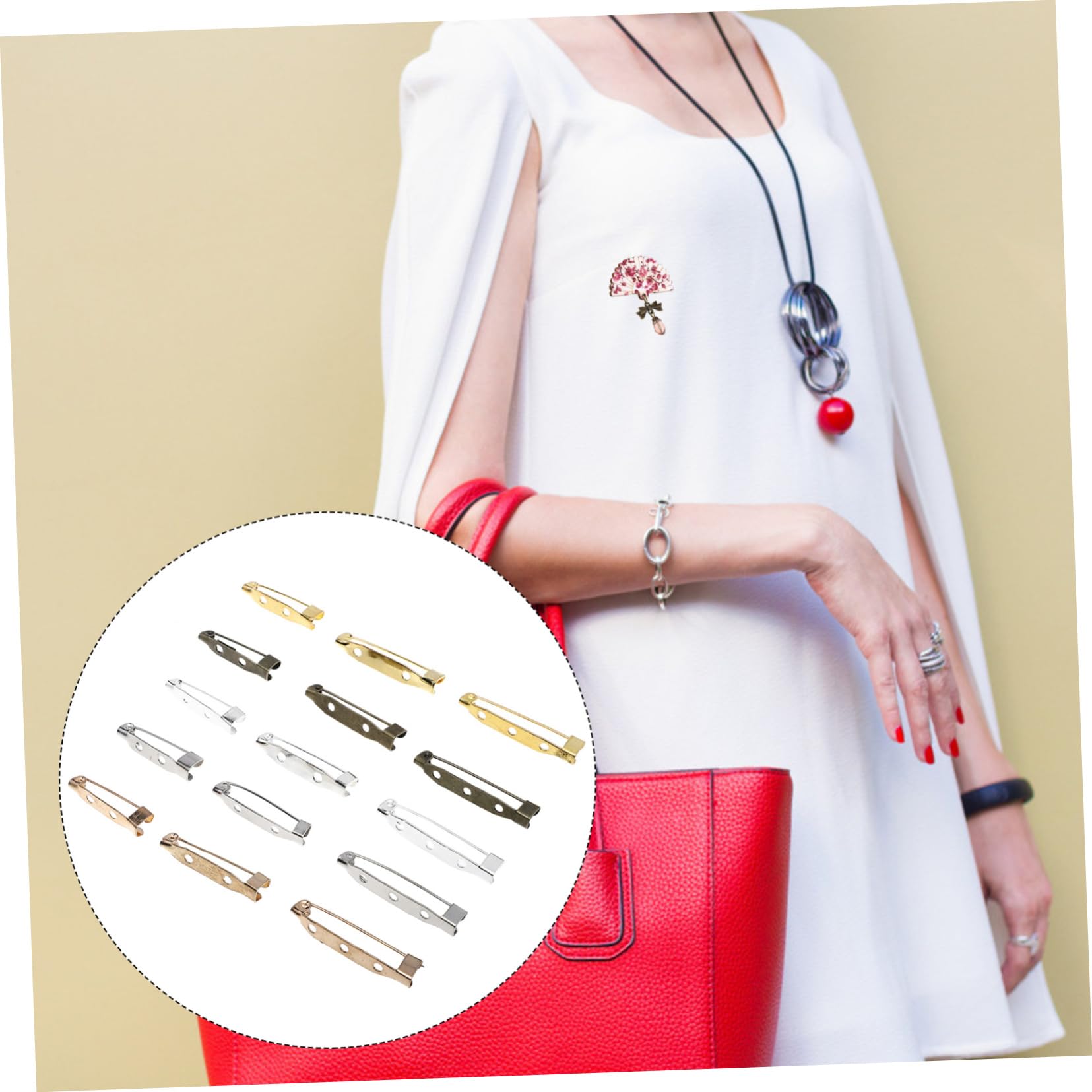 NUOBESTY 450stücke Sicherheitsnadeln Kleidung Clips Für Shirts Kleider Schals Einstellbare Broschen Zufälligen Designs Fixierung Und Anpassung Von Outfits Einfach Zu Verwenden