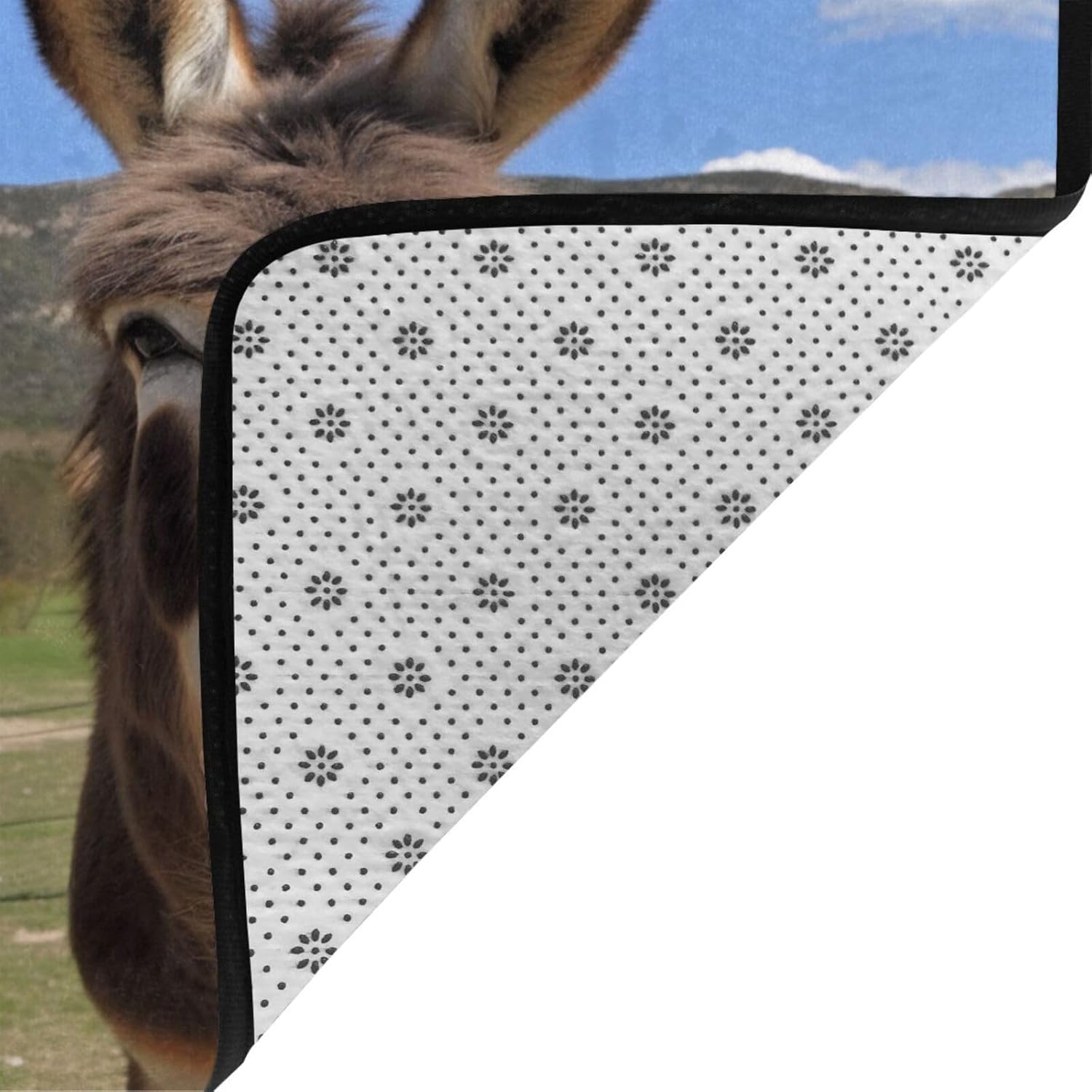 Flannel Non-Slip (Funny Donkeys) Rug Pad 80×50in Soft Washable Protective for Hardwood Floors Bedroom Bathroom Living Room