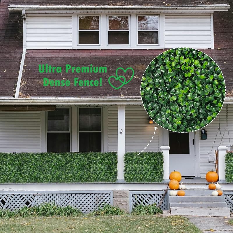 Image of Artificial Grass Fence Trellis with Highly Dense Leaves for Garden, Balcony (1 Piece) I Expandable Plant Fence Privacy I UV Protected (Green Dense, expands to 3.2 X 0.6 Meters)