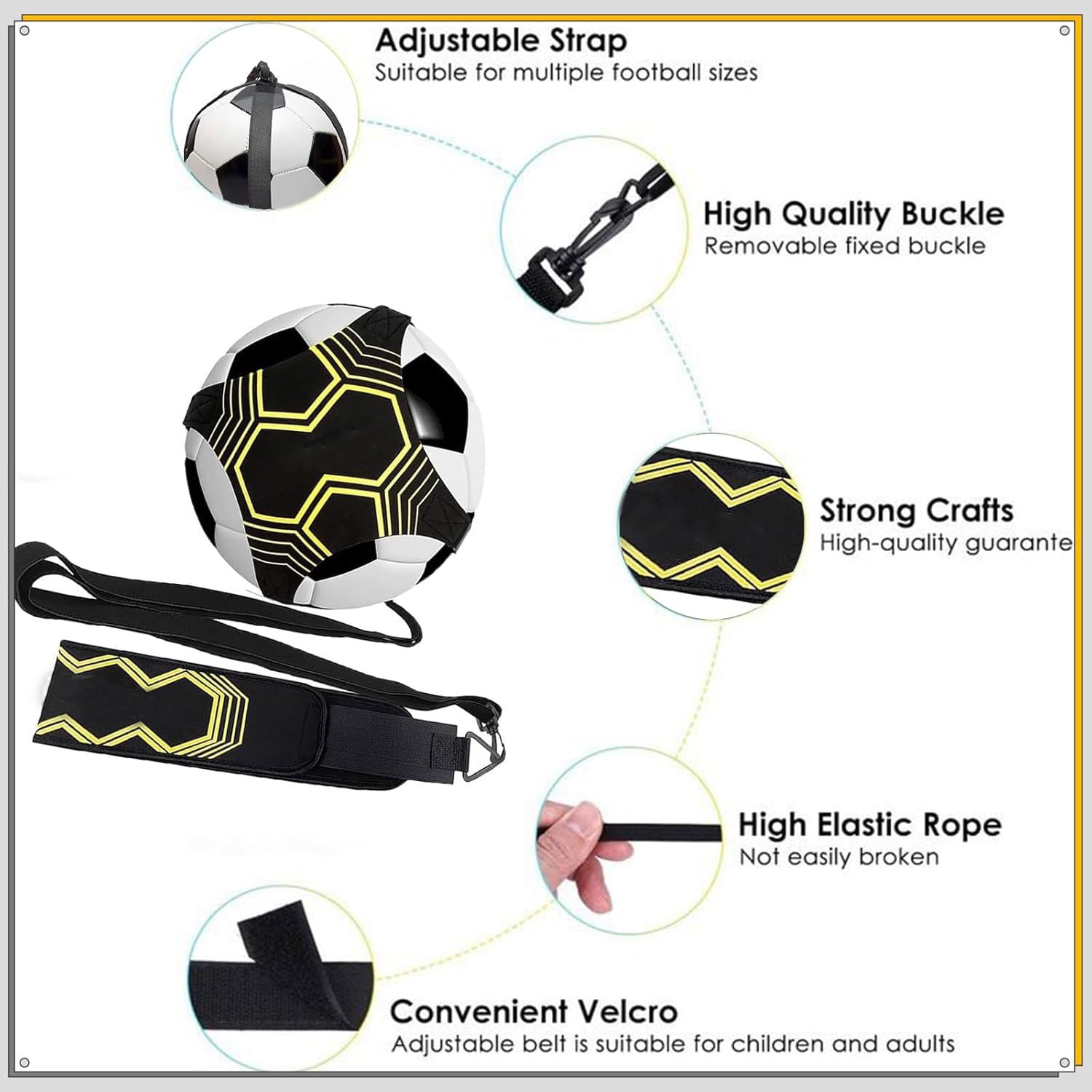 Kit D'entraînement De Football Jiahuade – échelle De Coordination 6m, 12 Cônes, Kick-ball, Corde à Sauter, Sac De Transport