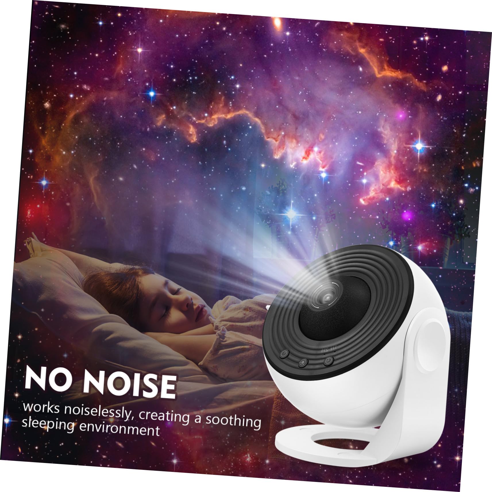 COLLBATH Veilleuse Projecteur Étoiles Nébuleuses, Chambre, ABS PC Blanc